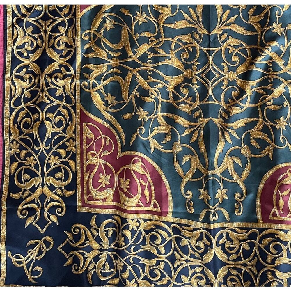 RALPH LAUREN SIGNED SCARF OLD MONEY CLASSY DESIGNER VINTAGE 100% SILK ITALY - Picture 4 of 12